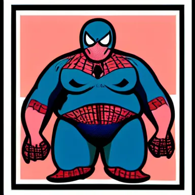 Image similar to profile picture of morbidly obese spiderman