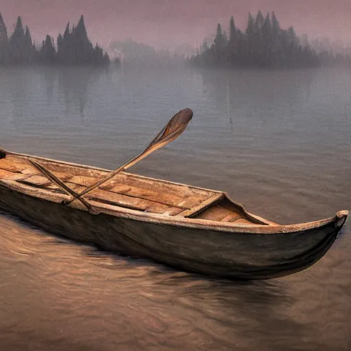 Image similar to hyperrealistic mixed media image of Early Cuyler on a rowboat, stunning 3d render inspired art by István Sándorfi and Greg Rutkowski, perfect facial symmetry, realistic, highly detailed attributes and atmosphere, dim volumetric cinematic lighting, 8k octane extremely hyper-detailed render, post-processing, masterpiece,