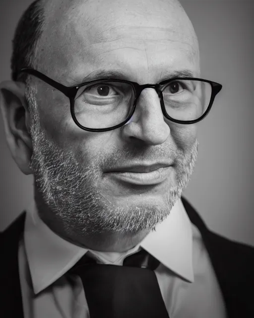 Image similar to joel glazer is the devil reincarnate, owner of manchester united football club, portrait, pure evil, devils horns, joel glazer, hell, 8 5 mm lens, photo realistic, symmetrical face, cinematic lighting