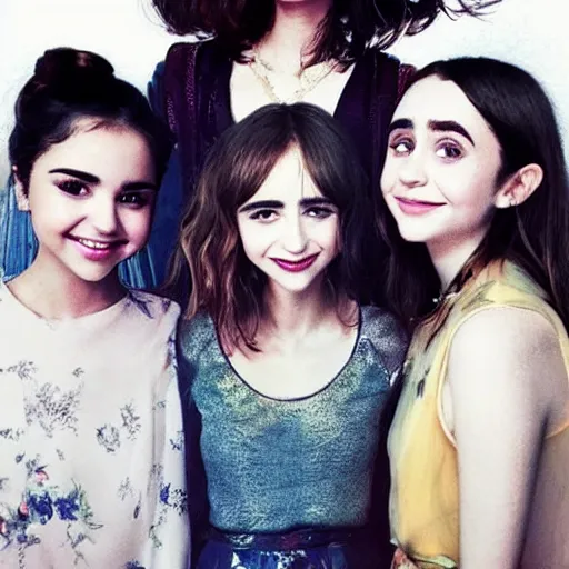 Image similar to beautiful portrait of a combination of tanya reynolds, lily collins, isabela moner, zoe kazan, natalia dyer