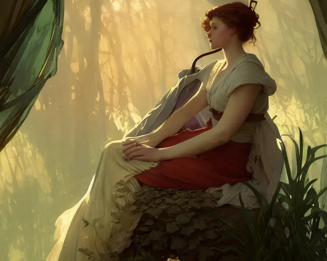 Prompt: photography of elizabeth shippen green, deep focus, d & d, fantasy, intricate, elegant, highly detailed, digital painting, artstation, concept art, matte, sharp focus, illustration, hearthstone, art by artgerm and greg rutkowski and alphonse mucha