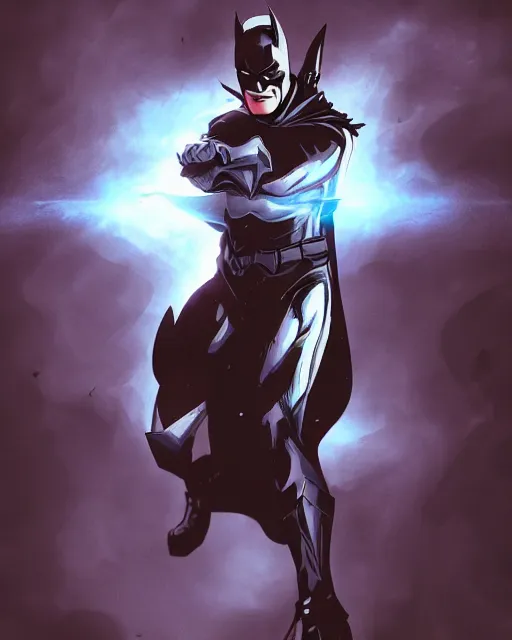 Image similar to ven as batman, with the powers of flash, dynamic lighting, fantasy concept art, trending on art station, stunning visuals, creative, cinematic, ultra detailed, comic strip style