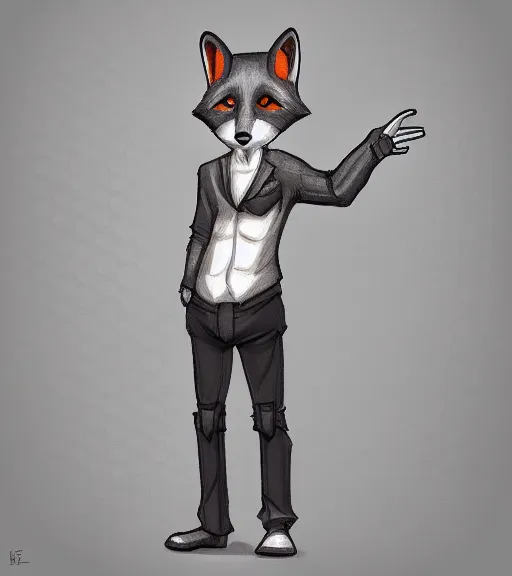 Prompt: expressive stylized master furry artist digital line art painting full body portrait character study of the anthro male anthropomorphic fox fursona animal person wearing clothes by master furry artist blotch