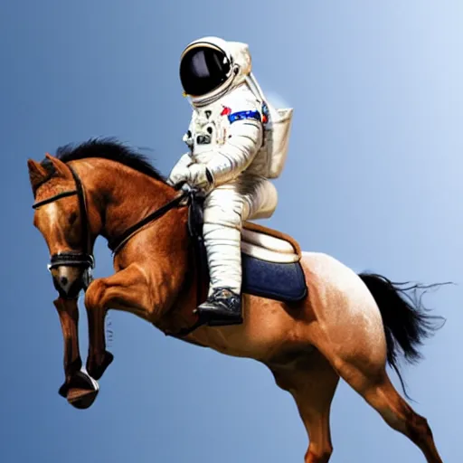 Prompt: A realistic photograph of an astronaut riding a horse