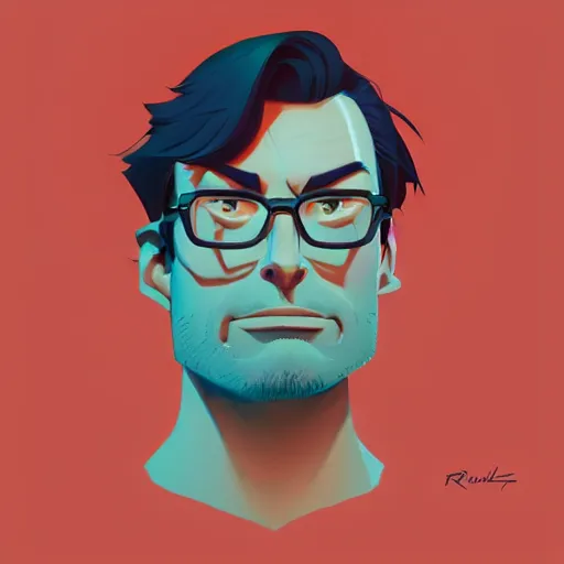 Image similar to face icon stylized minimalist michael crichton, loftis, cory behance hd by jesper ejsing, by rhads, makoto shinkai and lois van baarle, ilya kuvshinov, rossdraws global illumination