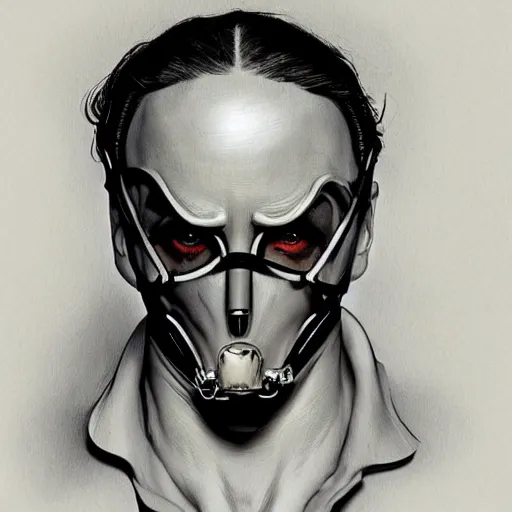 Image similar to ! dream hannibal lector, in the style of gerald brom, symmetry, smooth, sharp focus, semi - realism, intricate detail