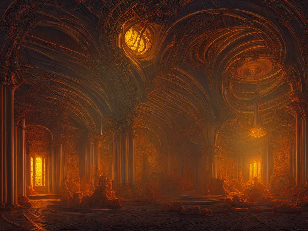 Image similar to Photorealistic Heavenly palace in the style of Michael Whelan and Gustave Dore. Hyperdetailed photorealism, 108 megapixels, amazing depth, glowing rich colors, powerful imagery, psychedelic Overtones, 3D finalrender, 3d shading, cinematic lighting, artstation concept art