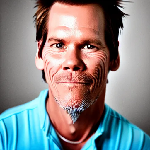 Image similar to kevin bacon profile portrait eating bacon burger soda fries, award winning food photography