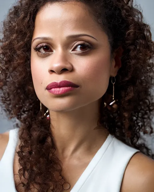 Prompt: headshot of beautiful actress gugu mbatha - raw, studio lighting, 8 k, photo shoot, 9 inch kershaw soft focus lens f / 5. 6