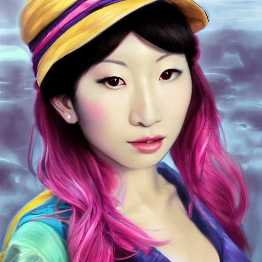 Image similar to realistic portrait of yasuho hiros, featured on artstation, matte painting, in focus