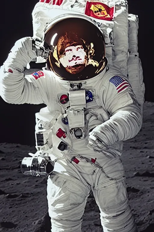 Image similar to astronaut drinking a bottle cola on the moon