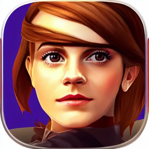 Prompt: emma watson clash of clans app icon