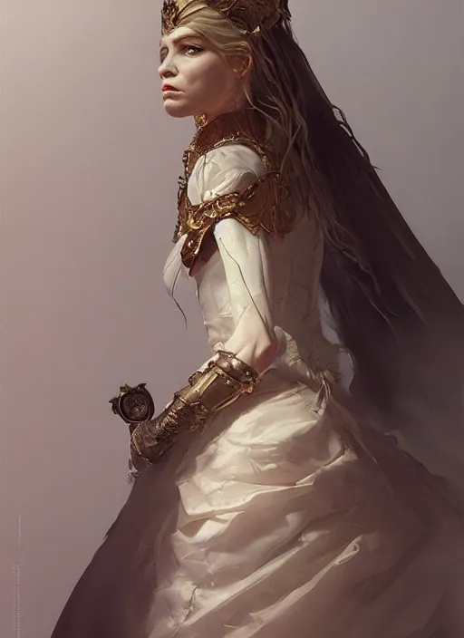 Prompt: hyper realistic photo of baroque queen full body, cinematic, artstation, cgsociety, greg rutkowski, james gurney brom