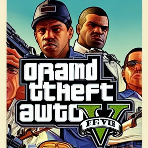 Prompt: George Floyd, cover art for Grand theft auto 5,