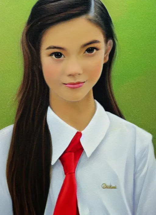 Prompt: elegant petite rich girl in school uniform. ultra detailed painting at 16K resolution and epic visuals. epically surreally beautiful image. amazing effect, image looks crazily crisp as far as it's visual fidelity goes, absolutely outstanding. vivid clarity. ultra. iridescent. mind-breaking. mega-beautiful pencil shadowing. beautiful face. Ultra High Definition. process twice.