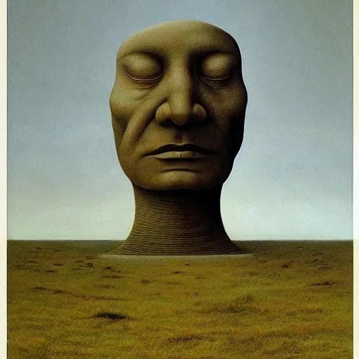 Prompt: an amazing masterpiece of art by Zdzisław Beksiński, 🗿