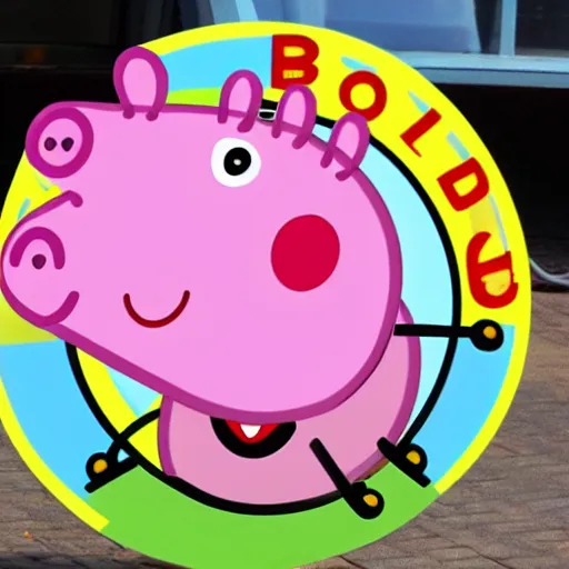 Prompt: peppa pig head shaped like turbocharger, turbo, mechanical, engine