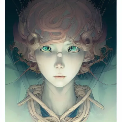 Image similar to prompt : panteon character portrait soft light painted by james jean and katsuhiro otomo and erik jones, inspired by evangeleon anime, smooth face feature, intricate oil painting, high detail illustration, sharp high detail, manga and anime 1 9 9 9