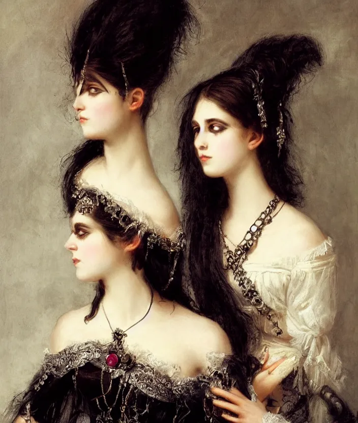 Image similar to Gothic princess portrait by William-Adolphe Bouguerea, highly detailded