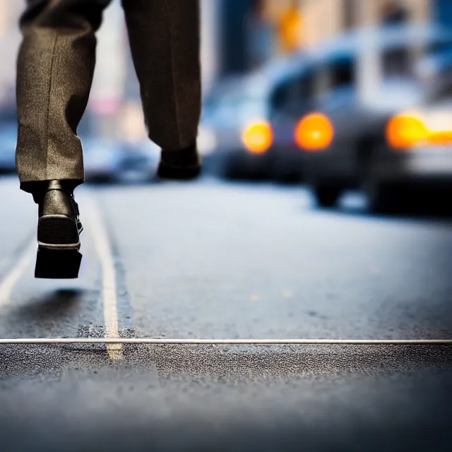 Prompt: epic professional tilt shift photograph of a tight rope walker walking over a busy street full of traffic, Canon TS-E 90mm f/2.8L Macro, epic, stunning, gorgeous, much detail, award winning masterpiece