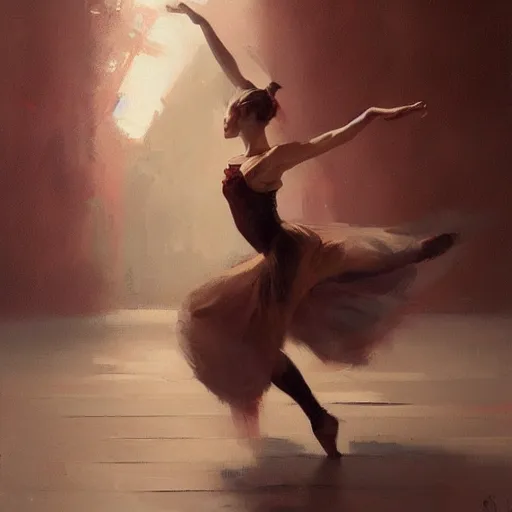 Image similar to oil painting dancer woman with dancer men, herb rose, by greg rutkowski, artstation