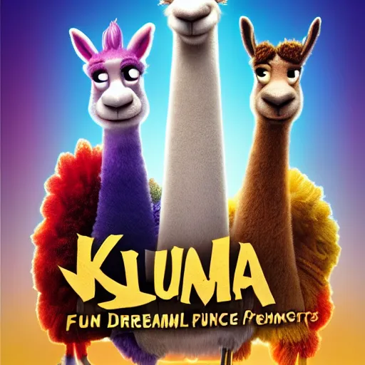 Prompt: kung fu llama, key character poster, dreamworks studios, all rights reserved