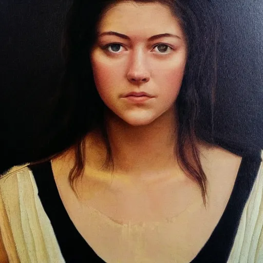 Image similar to a masterpiece portrait photo of a beautiful young woman who looks like a columbian mary elizabeth winstead, symmetrical face