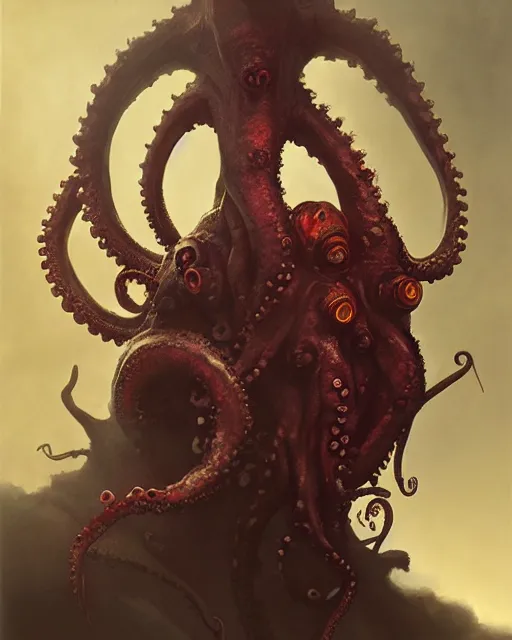 Image similar to hyper realistic photo portrait zombie octopus greg rutkowski, james gurney, mignola, craig mullins, brom