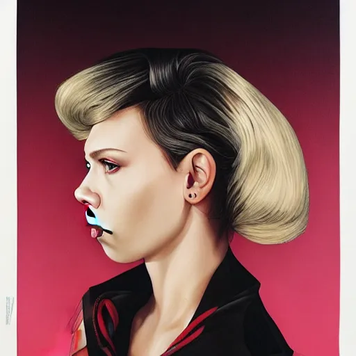 Image similar to Scarlet Johansson, painted by Martine Johanna