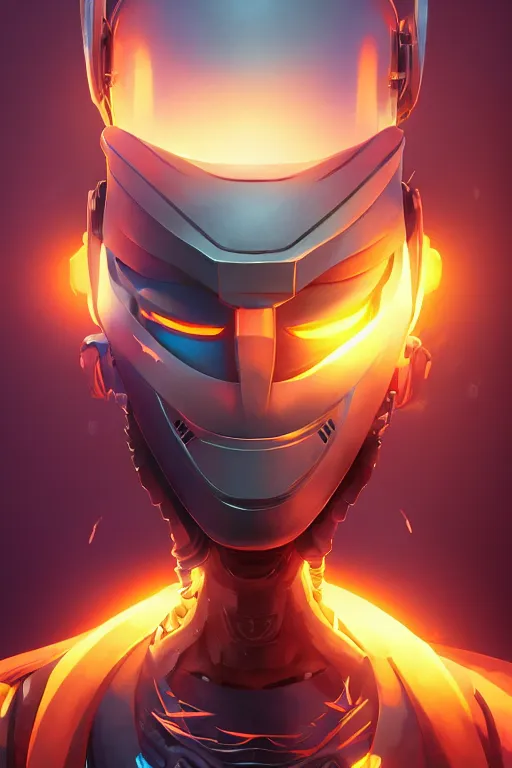 Image similar to epic mask helmet robot ninja portrait stylized as fornite style game design fanart by concept artist gervasio canda, behance hd by jesper ejsing, by rhads, makoto shinkai and lois van baarle, ilya kuvshinov, rossdraws global illumination radiating a glowing aura global illumination ray tracing hdr render in unreal engine 5