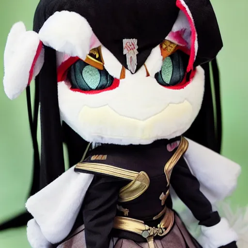 Image similar to cute fumo plush of the cunning general of the shadow kingdom, anime girl, vray