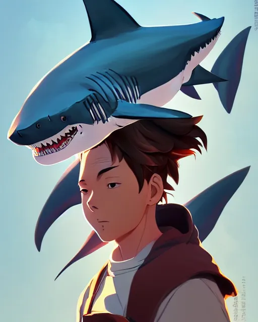 Prompt: shark anthony, portrait shinkai makoto studio ghibli studio key hideaki anno sakimichan stanley artgerm lau rossdraws james jean marc simonetti elegant highly detailed digital painting artstation pixiv