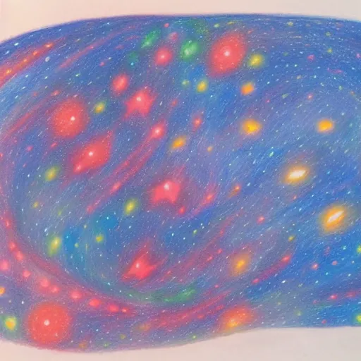 Image similar to Liminal space in outer space, colored pencil art