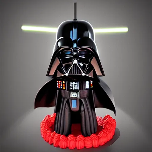 Image similar to darth vader at a Birthday party wearing a birthday hat, award winning, trending on artstation, unreal engine