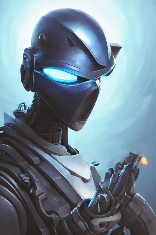 Image similar to epic mask helmet robot ninja portrait stylized as fornite style game design fanart by concept artist gervasio canda, behance hd by jesper ejsing, by rhads, makoto shinkai and lois van baarle, ilya kuvshinov, rossdraws global illumination radiating a glowing aura global illumination ray tracing hdr render in unreal engine 5