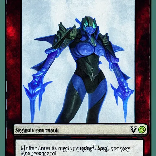 Prompt: magic the gathering card with starcraft character