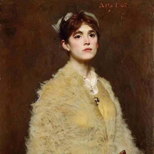 Image similar to female adventurer by alfred stevens