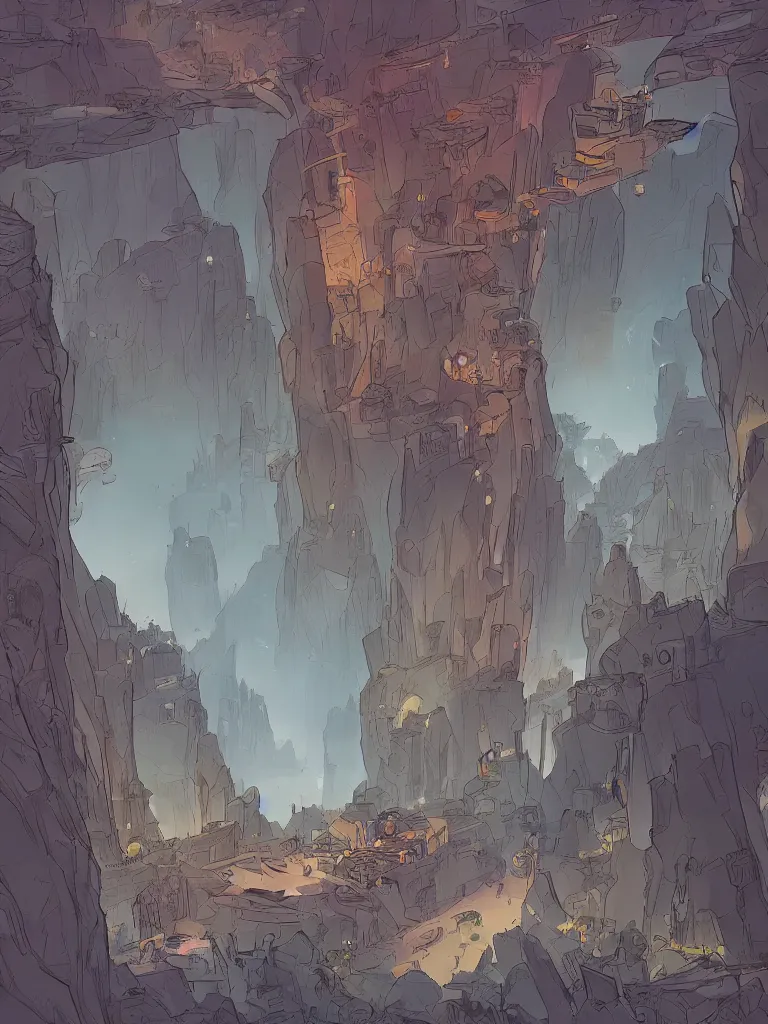 Image similar to on the other side by disney concept artists, blunt borders, converging lines