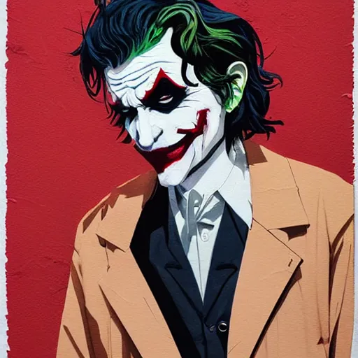 Prompt: Joker picture by Sachin Teng, asymmetrical, dark vibes, Realistic Painting , Organic painting, Matte Painting, geometric shapes, hard edges, graffiti, street art:2 by Sachin Teng:4