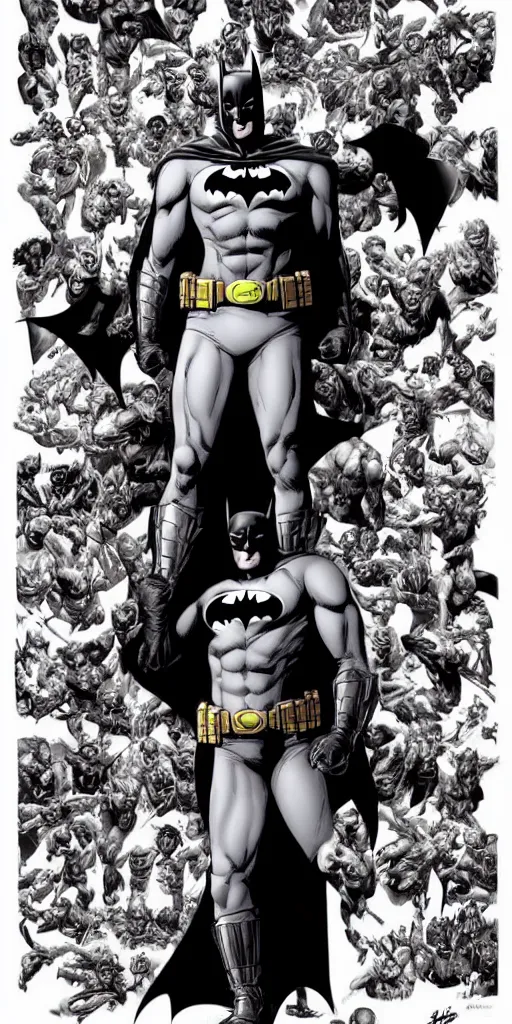 Image similar to full body batman character design by lee bermejo