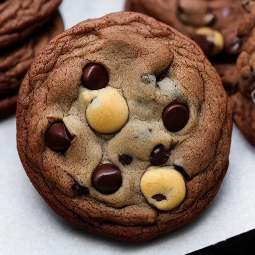 Image similar to a mix of chocolate chip cookie and brownie, 8k