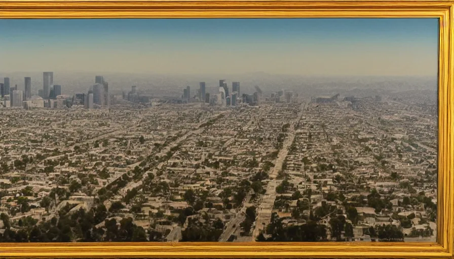 Image similar to a matte painting of los angeles by robin guthrie