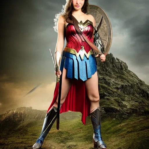 Prompt: gandalf wonder woman, dlsr photo