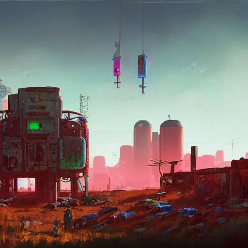 Image similar to cyberpunk wild west, high detail, simon stalenhag