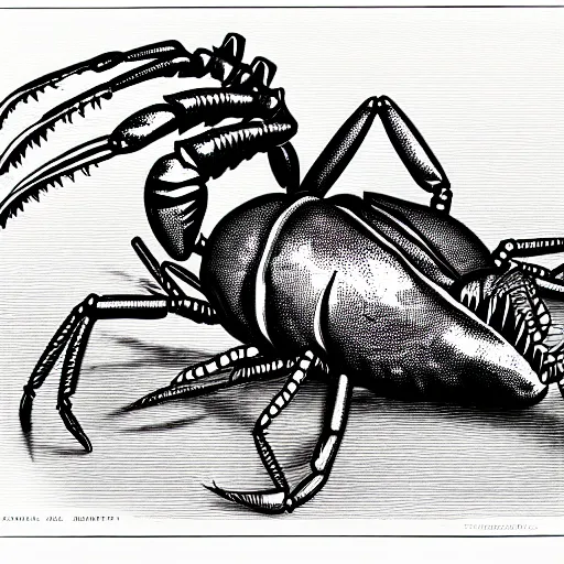 Prompt: lobster demon by piranesi