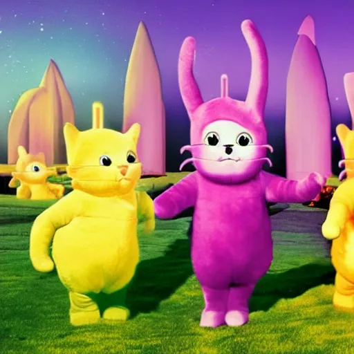 Image similar to Cat Teletubbies acidwave