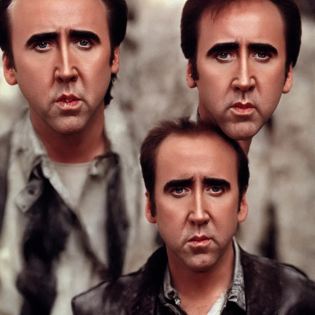 Image similar to full body photograph of nicolas cage in 1 9 8 9 young handsome thin face detail hd 8 k