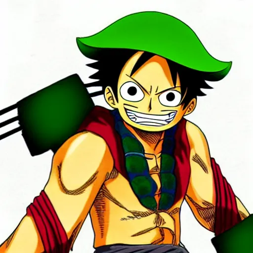 Image similar to luffy as roronoa zoro