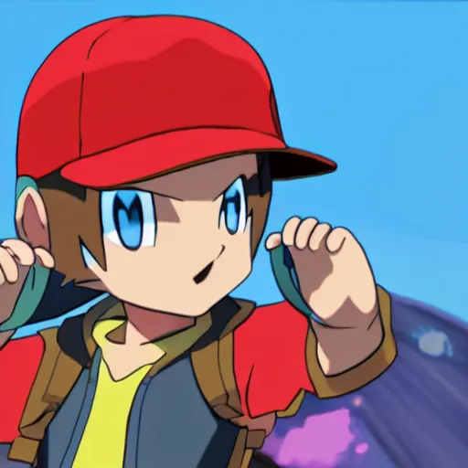 Prompt: New Pokemon design which is actually just a man with a red hat, screenshot, HD