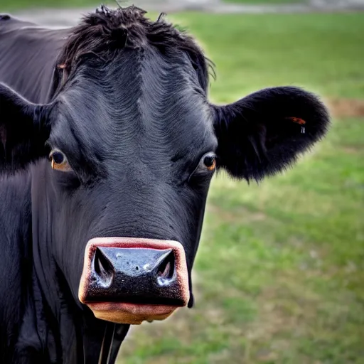 Image similar to The most wicked, ominous, and terrifying dark demon cow in the world.
